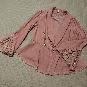 Free people pirate blazer in blush